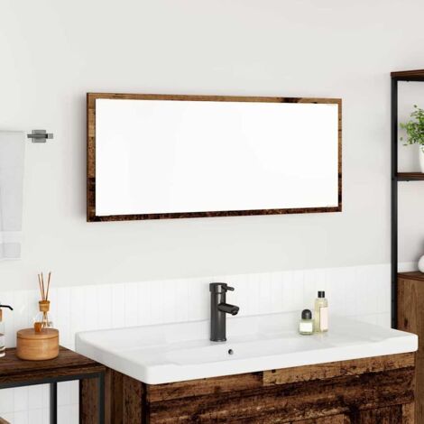 LED Bathroom Mirror Old Wood 90 x 8.5 x 37 cm Engineered Wood vidaXL