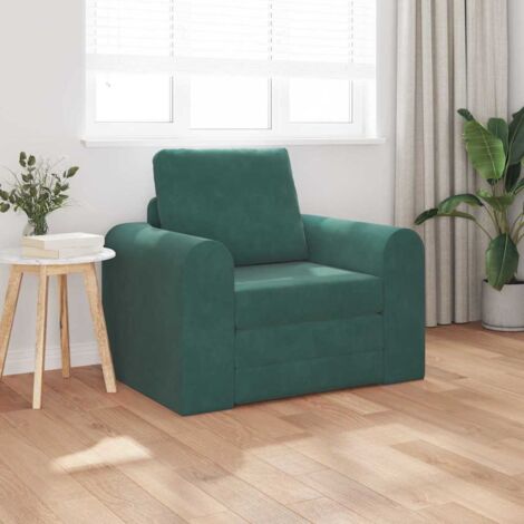 Sofa Bed Dark green 98 x 71 x 83 cm Velvet vidaXL