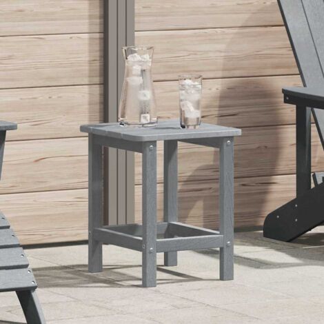 vidaXL Adirondack Side Table Light grey 38 x 38 x 46 cm HDPE (1/5)