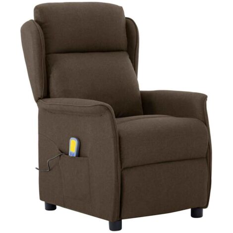 Massage Chair Brown 67.5 x 93.5 x 101.5 cm [Fabric and Foam] vidaXL
