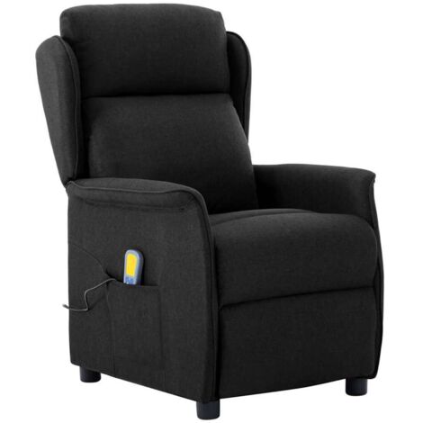 Massage Chair with Cushion Black 67.5 x 93.5 x 101.5 cm Fabric vidaXL