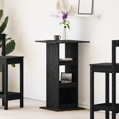 Bar Table with Shelf Black Oak 60 x 60 x 100 cm Engineered Wood vidaXL