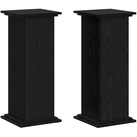 Plant Stand Black oak 33 x 33 x 80 cm Engineered wood vidaXL