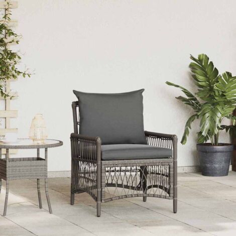 Garden Chair Grey 60 x 70 x 78cm Poly Rattan vidaXL