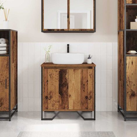 Bathroom Sink Cabinet Old Wood 60x35x60 cm Engineered Wood vidaXL