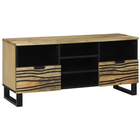 TV Cabinet with Drawer Brown 100 x 33 x 46 cm Solid mango wood vidaXL (1/5)