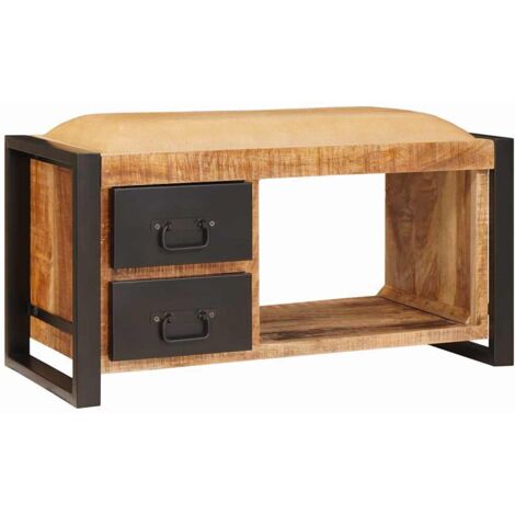 Storage Bench Brown 80 x 35 x 40 cm Solid Mango wood vidaXL (1/5)