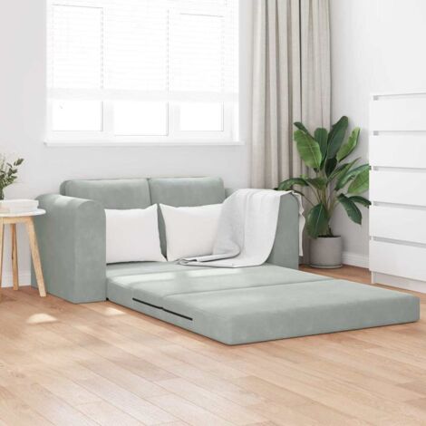 Sofa Bed Light Grey 148 x 71 x 83 cm Velvet vidaXL