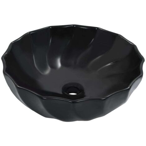 Wash Basin 46x17 cm Ceramic Black vidaXL