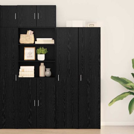 Highboard Black oak 40 x 42.5 x 185 cm Engineered wood vidaXL
