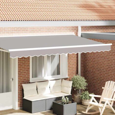 Awning Valance Light grey 3.8 x 0.2 m Canvas vidaXL
