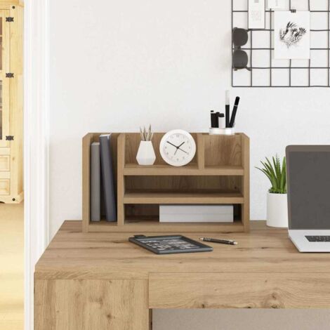 Desk Organiser Black oak 44.5 x 24 x 25 cm Engineered wood vidaXL