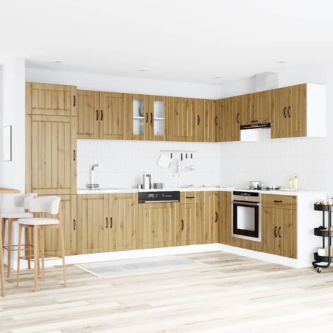 Kitchen Cabinet with Door Lucca 2 pcs Brown 80 x 46 x 81.5 cm vidaXL