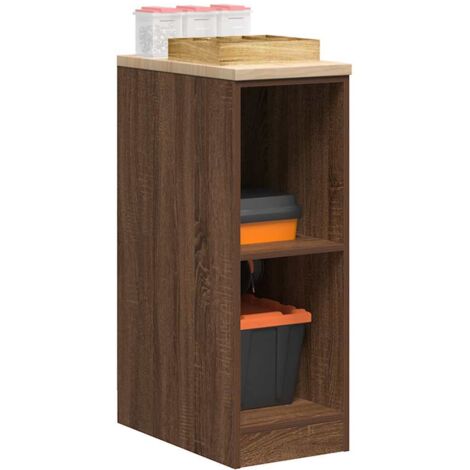 Garage Storage Cabinet Brown Oak 30x51x85 cm Solid Wood Pine vidaXL