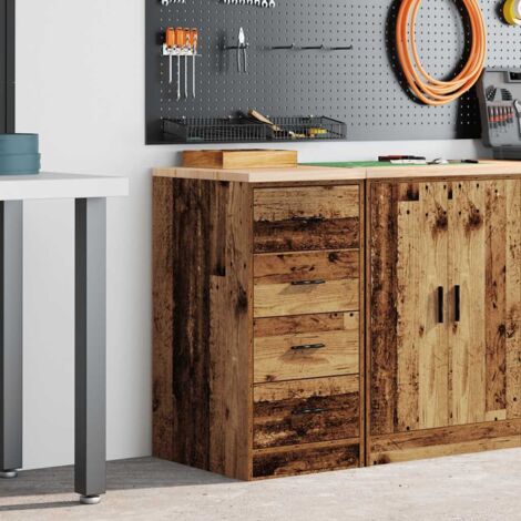 Garage Storage Cabinet Old Wood 40x51x85 cm Solid Wood Pine vidaXL