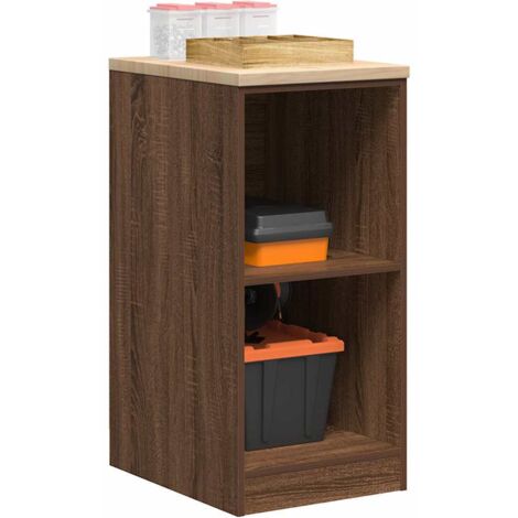 Garage Storage Cabinet Brown Oak 40x51x85 cm Solid Wood Pine vidaXL