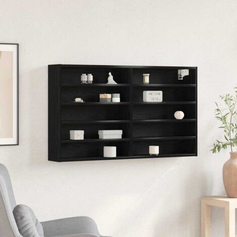 Display Cabinet Black oak 100 x 15 x 58 cm Engineered wood vidaXL