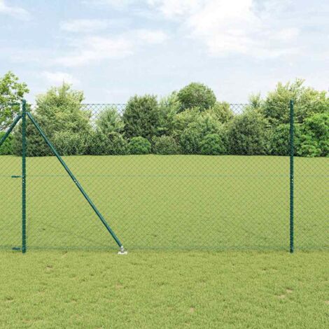 Outdoor Chainlink Fence with Spikes 10 x 1.6 m PVC-Coated Steel vidaXL