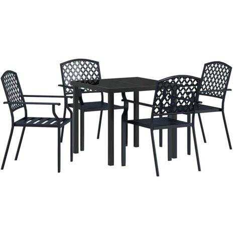 Garden Dining Set 5 pcs Anthracite Steel vidaXL (1/5)