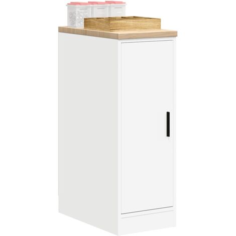 vidaXL Garage Storage Cabinet White 30x51x85 cm Solid Wood Pine