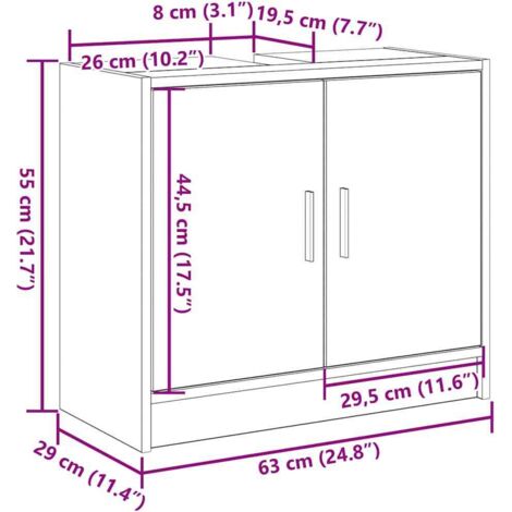 Sink Cabinet Old Wood 63x29x55 cm Engineered Wood vidaXL