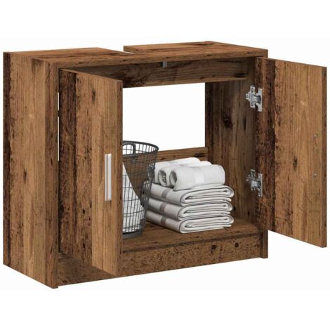 Sink Cabinet Old Wood 63x29x55 cm Engineered Wood vidaXL