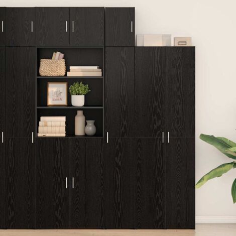 Wall Cabinet Black oak 30 x 42.5 x 40 cm Engineered wood vidaXL