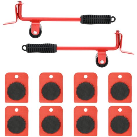 Furniture Rollers 8 pcs with Lifters Red 9,8x7.5x3 cm 150 kg vidaXL (1/5)