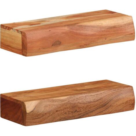 Wall Shelves 2 pcs 40x17x8 cm Solid Wood Acacia vidaXL