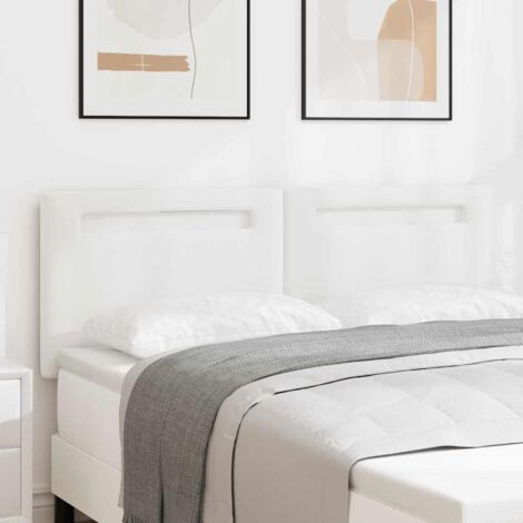 Headboard with LED Strip Lights with Headboard White 160 cm PVC vidaXL (1/5)