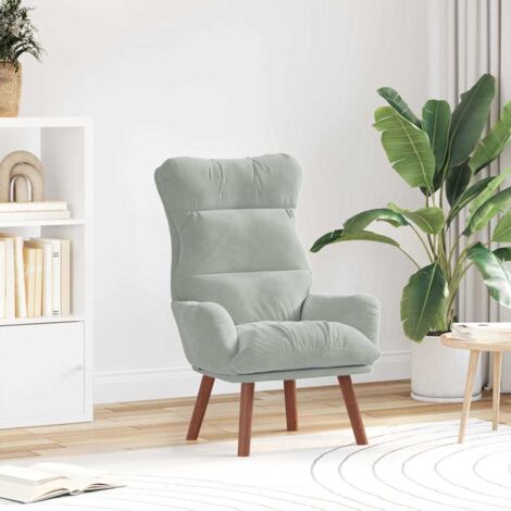 Relaxing Chair Light grey 69 x 74 x 93 cm Velvet vidaXL