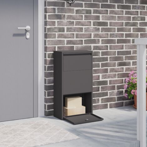 vidaXL Parcel Drop Box Black 44x22x82 cm Steel (1/5)
