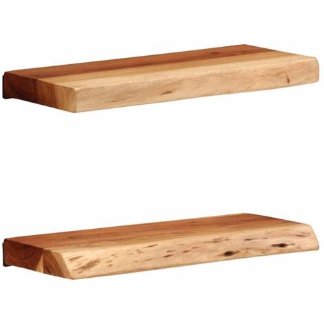 Wall Shelves 2 pcs 40x20x3.5 cm Solid Wood Acacia vidaXL