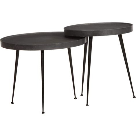 Coffee Table 2 pcs Black Engineered Wood vidaXL (1/5)