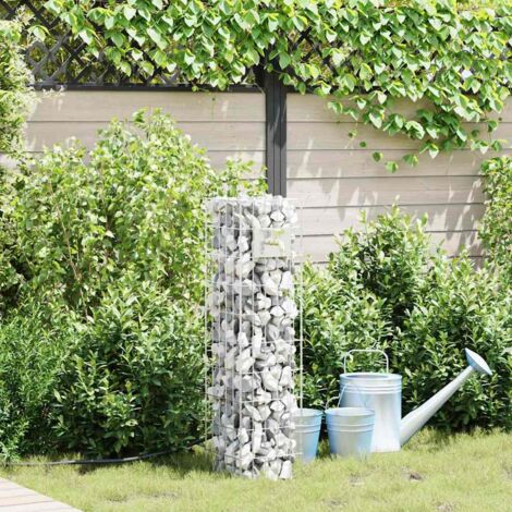 Gabion Column Silver 25 x 25 x 100 cm Stainless Steel vidaXL (1/5)