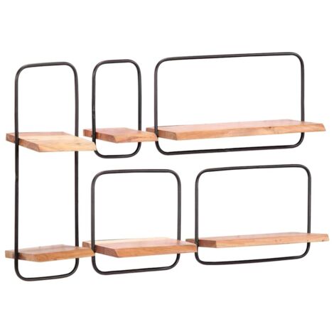 Wall Shelves 5 pcs Solid Wood Acacia vidaXL (1/5)