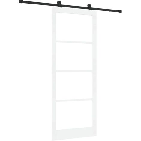 Sliding Door Manual ORKDAL White 93 x 232 cm Wood and metal vidaXL
