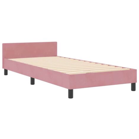 vidaXL Bed Frame Pink 90x200 cm Velvet (1/5)