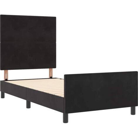 vidaXL Bed Frame Black 90x200 cm Velvet (1/5)