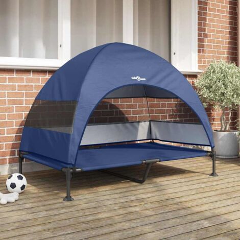 Raised Dog Bed Navy blue 127 x 81 x 108 cm Fabric and Steel vidaXL