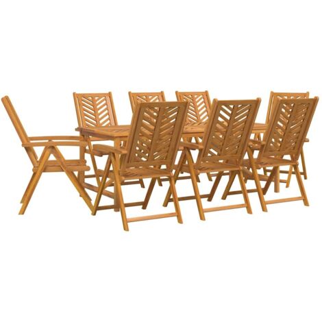 Garden Dining Set 9 pcs Brown 200 x 90 x 74 cm vidaXL