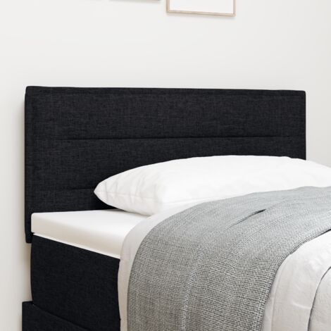 LED Headboard with LED Strip Lights Manual Black 90 cm Fabric vidaXL