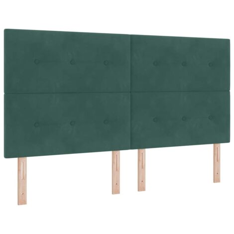 vidaXL LED Headboard Dark Green 90 cm Velvet (1/5)