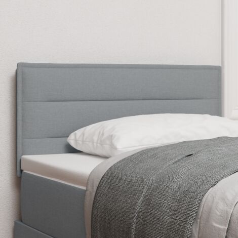 vidaXL LED Headboard Lines Design Light Grey 80 cm Fabric