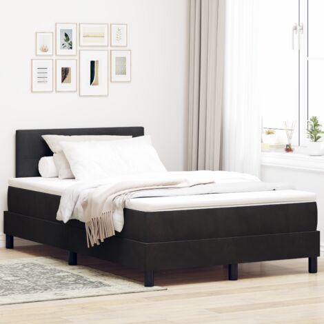 Box Spring Bed with Headboard Black 120 x 190 cm Velvet vidaXL (1/5)