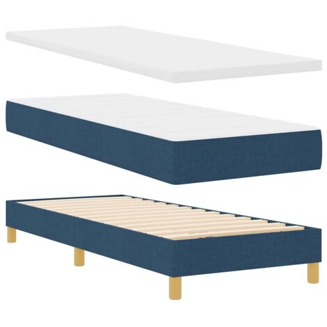 Box Spring Bed with Headboard Blue 80 x 200 cm Fabric vidaXL (1/5)
