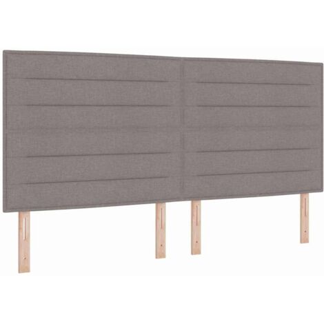 LED Headboard with LED Strip Lights Manual Taupe 200 cm Fabric vidaXL