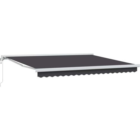 Retractable Awning Anthracite 350 x 250 cm Canvas and Aluminium vidaXL (1/5)