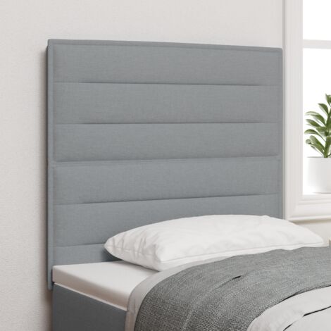 vidaXL LED Headboard Lines Design Light Grey 80 cm Fabric