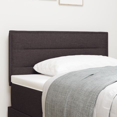 LED Headboard with LED Strip Lights Dark brown 90 cm Fabric vidaXL